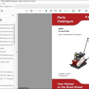 Dynapac DFP9 Forward Plate Engine Honda GX160UH2-QX-4-SD Stage V Parts Catalogue Manual DL00826307 - PDF DOWNLOAD