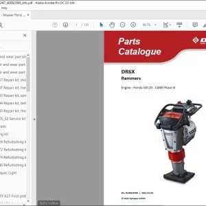 Dynapac DR6X Rammers Engine Honda GX120 CARB Phase III Parts Catalogue Manual DL00825589 - PDF DOWNLOAD