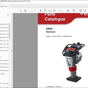 Dynapac DR6X Rammers Engine Honda GX120 CARB Phase III Parts Catalogue Manual DL00825591 - PDF DOWNLOAD