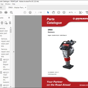 Dynapac DR6X Rammers Engine Honda GX120-CARB Phase III Spare Parts Catalogue Manual DL00825589 - PDF DOWNLOAD