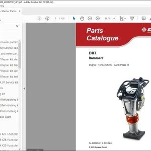 Dynapac DR7 Rammers Engine Honda GX100 CARB Phase III Parts Catalogue Manual DL00825587 - PDF DOWNLOAD