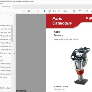Dynapac DR7X Rammers Engine Honda GX120 CARB Phase III Parts Catalogue Manual DL00825585 - PDF DOWNLOAD