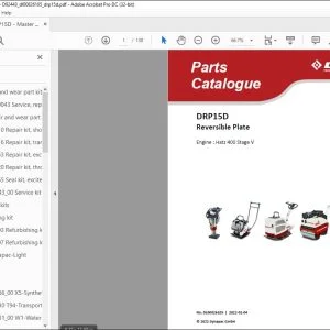 Dynapac DRP15D Reversible Plate Engine Hatz 400 Stage V Parts Catalogue Manual DL00826105 - PDF DOWNLOAD