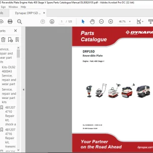 Dynapac DRP15D Reversible Plate Spare Parts Catalogue Manual DL00826105 - PDF DOWNLOAD