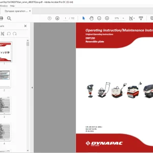 Dynapac DRP15D Reversible plate Operating & Maintenance Instruction Manual DL820702 - PDF DOWNLOAD