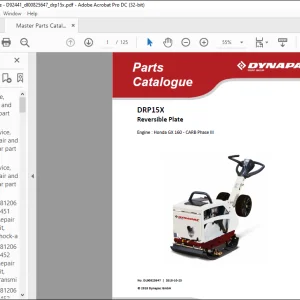 Dynapac DRP15X Reversible Plate Engine Honda GX 160 - CARB Phase III Spare Parts Catalogue Manual DL00825647 -  PDF DOWNLOAD