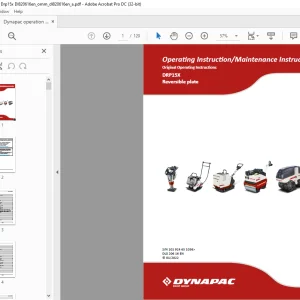Dynapac DRP15X Reversible plate Operating & Maintenance Instruction Manual DL820616 - PDF DOWNLOAD