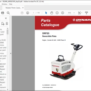 Dynapac DRP20 Reversible Plate Engine Honda GX 160 - CARB Phase III Spare Parts Catalogue Manual DL00825939 - PDF DOWNLOAD