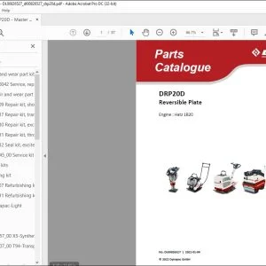 Dynapac DRP20D Reversible Plate Engine Hatz 1B20 Parts Catalogue Manual DL00826527 - PDF DOWNLOAD