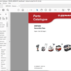 Dynapac DRP20D Reversible Plate Engine Hatz 420 Stage V Spare Parts Catalogue Manual DL00826107 -  PDF DOWNLOAD