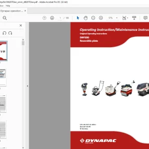 Dynapac DRP20D Reversible plate Operating & Maintenance Instruction Manual DL820703 - PDF DOWNLOAD