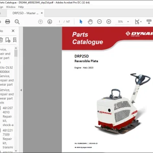 Dynapac DRP25D Reversible Plate Engine Hatz 1B20 Spare Parts Catalogue Manual DL00825945 - PDF DOWNLOAD