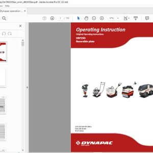 Dynapac DRP25D Reversible plate Operating Instruction Manual DL820356 - PDF DOWNLOAD