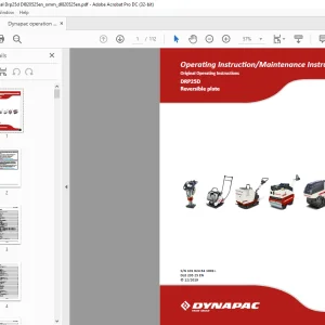 Dynapac DRP25D Reversible plate Operating & Maintenance Instruction Manual DL820525 - PDF DOWNLOAD