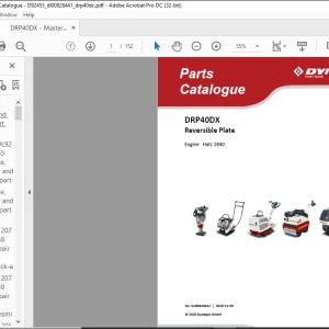 Dynapac DRP40DX Reversible Plate Engine Hatz 1B40 Spare Parts Catalogue Manual DL00826441 - PDF DOWNLOAD