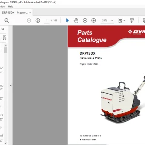 Dynapac DRP45DX Reversible Plate Engine Hatz 1B40 Parts Catalogue Manual  - PDF DOWNLOAD