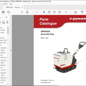 Dynapac DRP45DX Reversible Plate Engine Hatz Spare Parts Catalogue Manual DL00826341 -  PDF DOWNLOAD