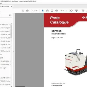Dynapac DRP45DX Reversible PlateEngine Hatz 1B40 Parts Catalogue Manual DL00825423 - PDF DOWNLOAD