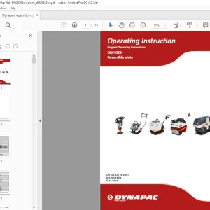 Dynapac DRP45DX Reversible plate Operating Instruction Manual DL820353 - PDF DOWNLOAD