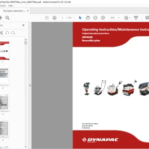 Dynapac DRP45DX Reversible plate Operating & Maintenance Instruction Manual DL820706 - PDF DOWNLOAD