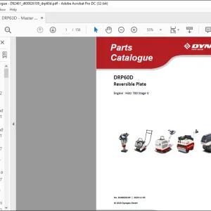 Dynapac DRP60D Reversible Plate Engine Hatz 700 Stage V Parts Catalogue Manual - PDF DOWNLOAD