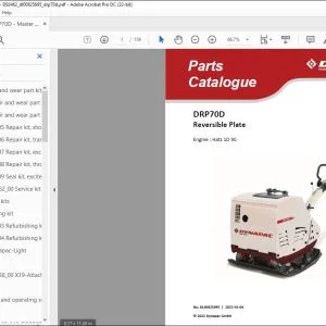 Dynapac DRP70D Reversible Plate Engine Hatz 1D 90 Parts Catalogue Manual DL00825695 - PDF DOWNLOAD