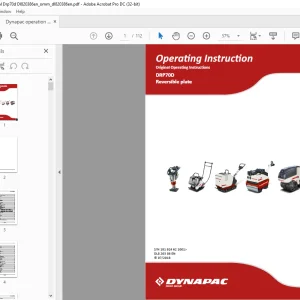 Dynapac DRP70D Reversible plate Operating Instruction Manual DL820386 - PDF DOWNLOAD