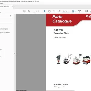 Dynapac DRR20D Reversible Plate Engine Hatz 1B20 Parts Catalogue Manual 4812086000 - PDF DOWNLOAD