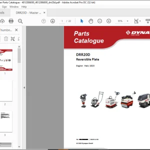 Dynapac DRR20D Reversible Plate Engine Hatz 1B20 Spare Parts Catalogue Manual 4812086000  - PDF DOWNLOAD