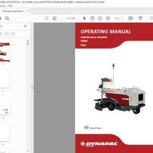 Dynapac F80W Hatz Asphalt Paver Wheeled Operating Manual 4812077835 - PDF DOWNLOAD
