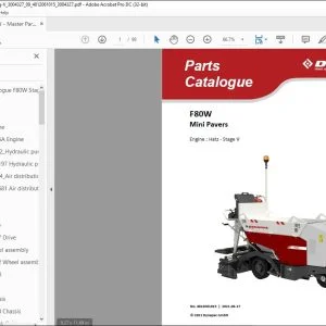 Dynapac F80W Mini pavers Engine Hatz Stage V Parts Catalogue Manual 4812061015 - PDF DOWNLOAD