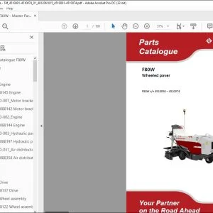 Dynapac F80W Wheeled paver Parts Catalogue Manual SN 4510050 – 4510074 - PDF DOWNLOAD
