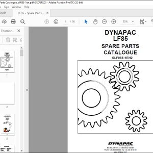 Dynapac LF85 Spare Parts Catalogue Manual SLF085-1EN2 - PDF DOWNLOAD