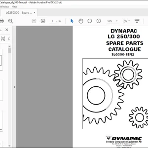 Dynapac LG 250 300 Spare Parts Catalogue Manual SLG300-1EN2 -  PDF DOWNLOAD