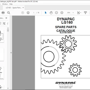Dynapac LG160 Spare Parts Catalogue Manual SLG160-3EN3  - PDF DOWNLOAD