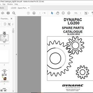 Dynapac LG200 Spare Parts Catalogue Manual SLG200-3EN2 - PDF DOWNLOAD