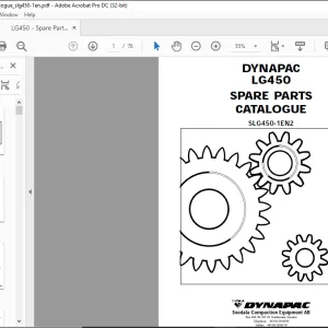 Dynapac LG450 Spare Parts Catalogue Manual SLG450-1EN2 -  PDF DOWNLOAD