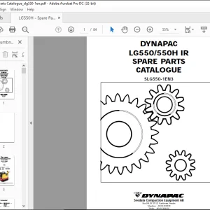 Dynapac LG550 550H IR Spare Parts Catalogue Manual SLG550-1EN3  - PDF DOWNLOAD