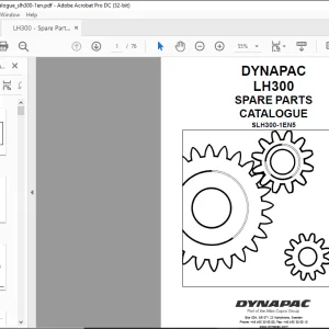Dynapac LH300 Parts Catalogue Manual SLH300-1EN5  - PDF DOWNLOAD