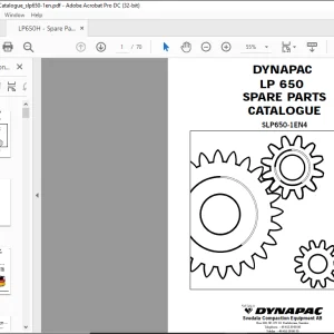 Dynapac LP 650 Spare Parts Catalogue Manual SLP650-1EN4 -  PDF DOWNLOAD