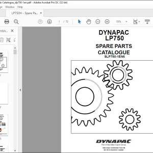 Dynapac LP750 Spare Parts Catalogue Manual SLP750-1EN6 -  PDF DOWNLOAD