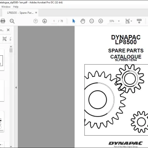 Dynapac LP8500 Spare Parts Catalogue Manual SLP8500-1EN4 - PDF DOWNLOAD