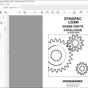 Dynapac LP8504 Parts Catalogue Manual SLP8504-1EN1 - PDF DOWNLOAD