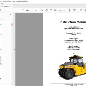 Dynapac Pneumatic Tire Roller CP2700 Operating & Maintenance Instruction Manual 4812316021 - PDF DOWNLOAD