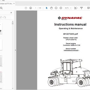 Dynapac Rubber wheel roller CP275 (IIIA/T3) Operating & Maintenance Manual 4812273203 - PDF DOWNLOAD