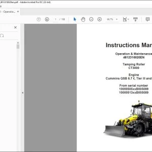 Dynapac Tamping Roller CT3000 Operation & Maintenance Manual 4812316020 - PDF DOWNLOAD