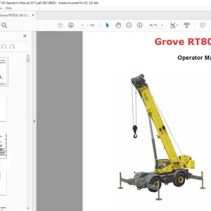 GROVE Crane Manitowoc RT800E Operator Manual - PDF DOWNLOAD
