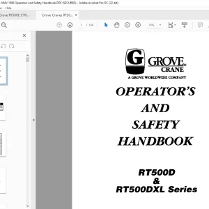 GROVE Crane RT 500E & RT 500 DXL SERIES OPERATOR’S AND SAFETY HANDBOOK MANUAL - PDF DOWNLOAD