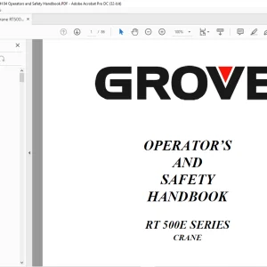 GROVE Crane RT 500E SERIES OPERATOR’S AND SAFETY HANDBOOK MANUAL - PDF DOWNLOAD