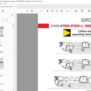 GROVE GMK4100 4100-L 5095 Lattice extension operating instructions Manual 3112443  - PDF DOWNLOAD